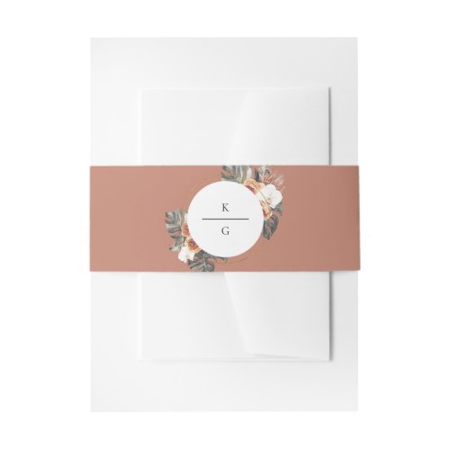 KINSLEY Boho Terracotta Floral Wedding Invitation  Invitation Belly Band