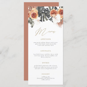KINSLEY Boho Terracotta Long Wedding Menu Card