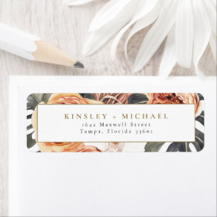 KINSLEY Boho Terracotta Tropical Return Address La Label