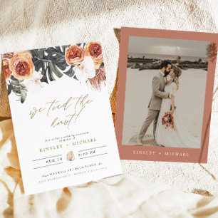 KINSLEY Boho Terracotta We Tied The Knot Elopement Invitation