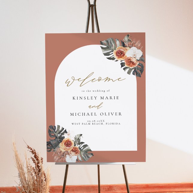 KINSLEY Boho Terracotta Wedding Welcome Foam Board (Creator Uploaded)