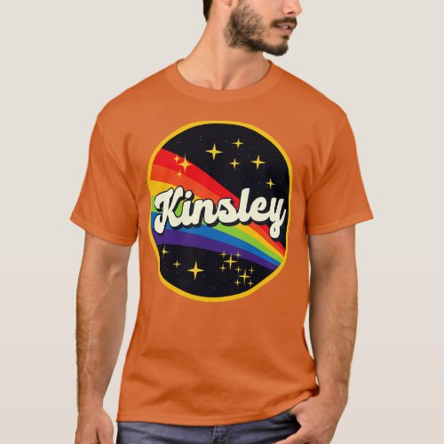 Kinsley Rainbow In Space Vintage Style T_Shirt