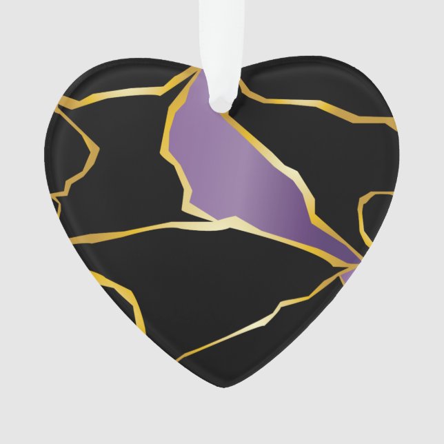 Kintsugi Amethyst Accents Ornament (Front)