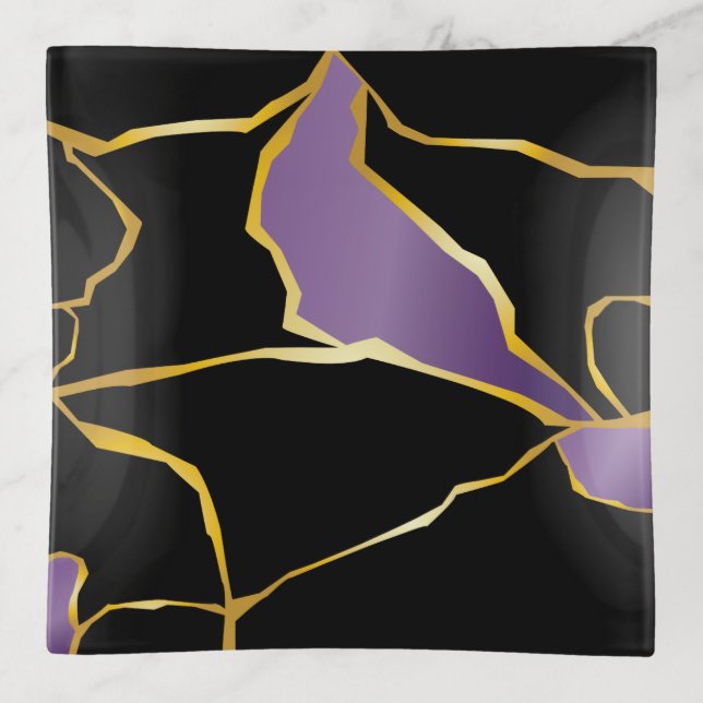 Kintsugi Amethyst Trinket Tray (Front)