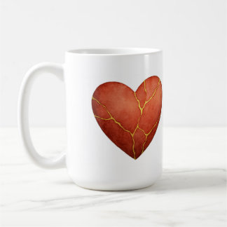 Kintsugi heart coffee mug