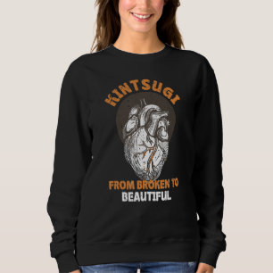 Kintsugi Japanese Repair Pottery Golden Heart Sweatshirt