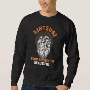 Kintsugi Japanese Repair Pottery Golden Heart Sweatshirt