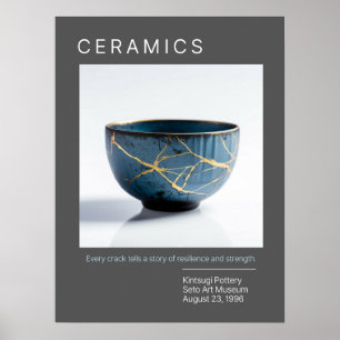 Kintsugi Pottery Poster Series   Gray