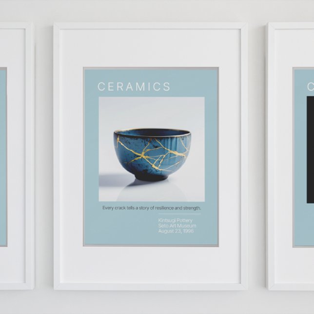 Kintsugi Pottery Poster Series | Soft blue (Creator Uploaded)
