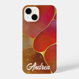 Kintsugi Red and Gold iPhone 14 Case