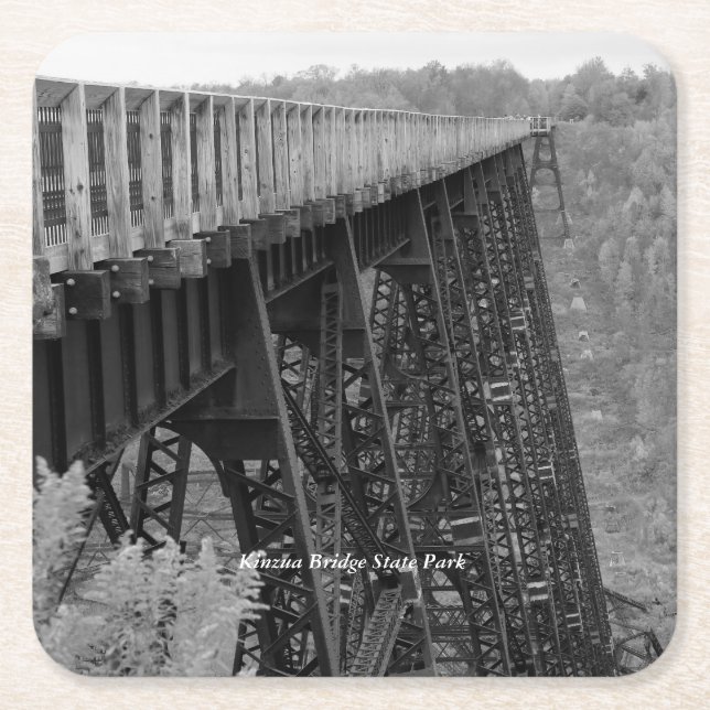 Kinzua Bridge Skywalk Square Paper Coaster (Front)