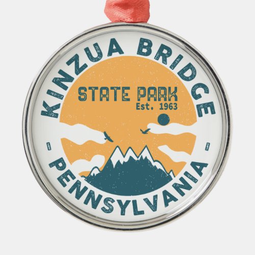 Kinzua Bridge State Park Pa Retro Vintage Metal Ornament