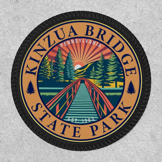 Kinzua Bridge State Park Pennsylvania Retro Badge (Front)