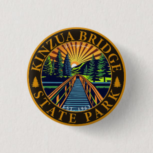 Kinzua Bridge State Park Pennsylvania Retro Badge Button