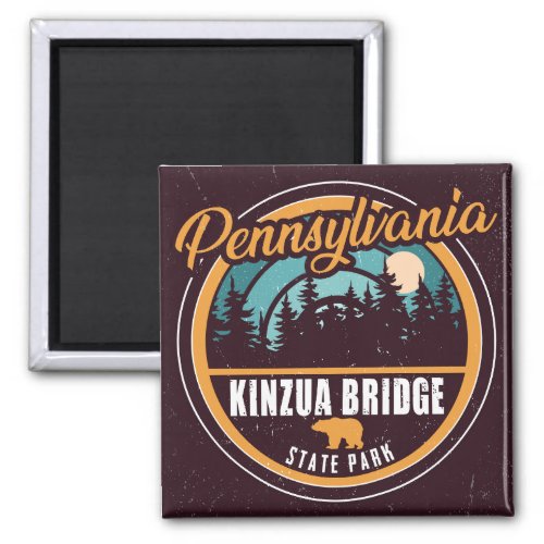 Kinzua Bridge State Park Pennsylvania Retro Badge Magnet