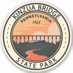 Kinzua Bridge State Park Pennsylvania Retro Badge Sticker