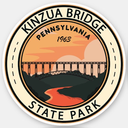 Kinzua Bridge State Park Pennsylvania Retro Badge Sticker
