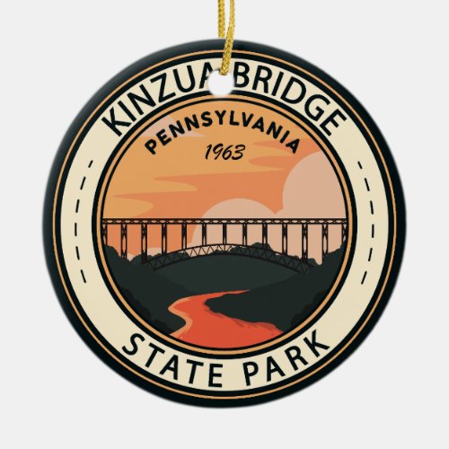 Kinzua Bridge State Park Pennsylvania Retro Ceramic Ornament