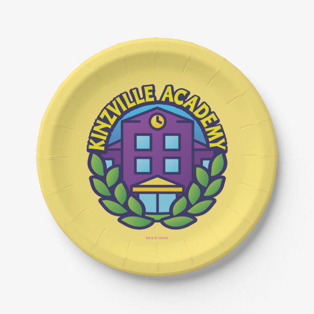 Kinzville Academy Logo Paper Plates (Front)