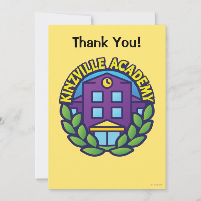 Kinzville Academy Logo Thank You Card (Front)
