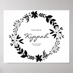 Kippah Sign, Customizable Kippot Wedding Sign