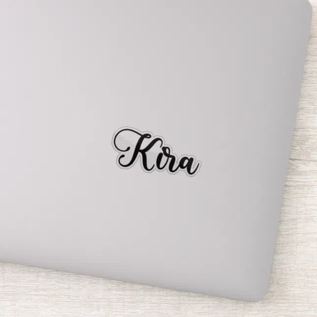 Kira Name - Handwritten Calligraphy Sticker | Zazzle