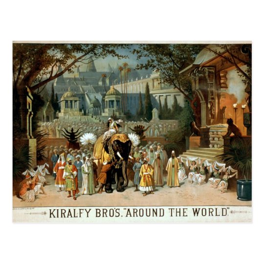 Kiralfy Bros 'Around the World' Retro Theater Postcard