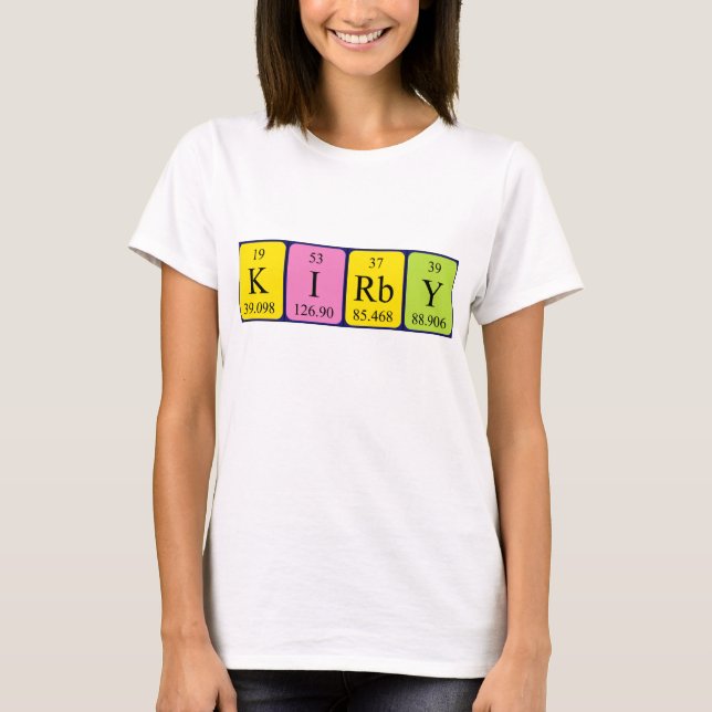 Kirby periodic table name shirt (Front)