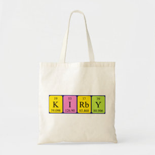 Kirby periodic table name tote bag