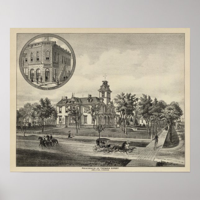 Kirby residence and Bank, Abilene, Kansas Poster (Front)