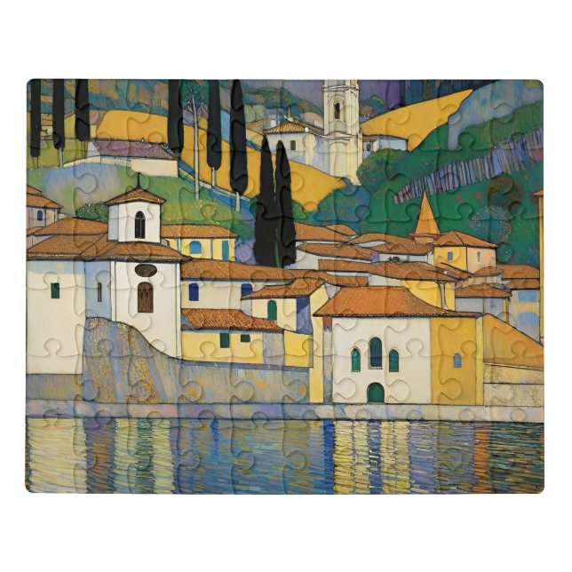 Kirche Cassone Gustav Klimt Painting Landscape  Jigsaw Puzzle (Puzzle Horizontal)