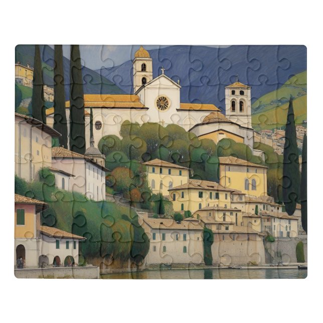 Kirche Cassone Gustav Klimt Painting Serene  Jigsaw Puzzle (Puzzle Horizontal)