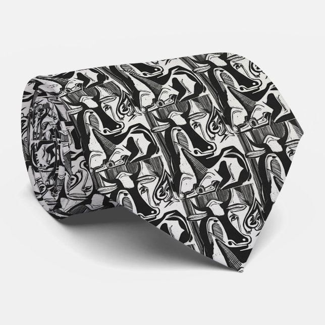 Kirchner Chaos – Expressionist Pattern Neck Tie (Rolled)