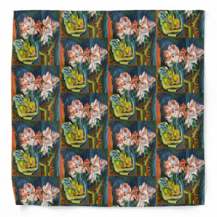 Kirchner Pink Roses Expressionist Floral Art Bandana
