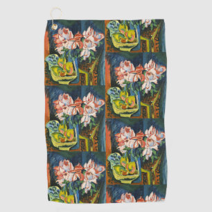 Kirchner Pink Roses Expressionist Floral Art Golf Towel