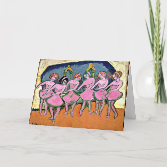 Kirchner - Six Dancers, famous painting, Card (Front)
