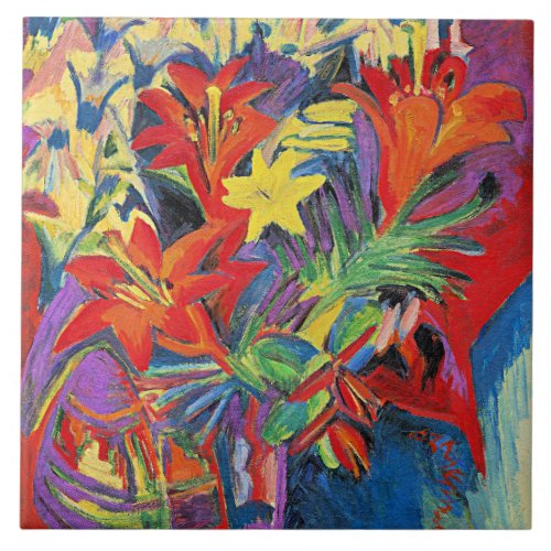 Kirchner _ Still Life with Lilies Ceramic Tile