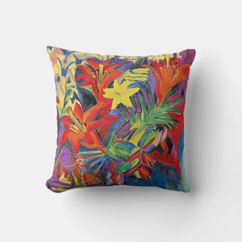 Kirchner _ Still Life with Lilies Throw Pillow