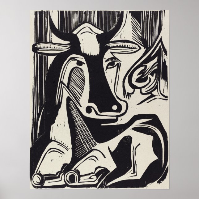 Kirchner - The Large Cow Lying Down 1929 Poster (Front)