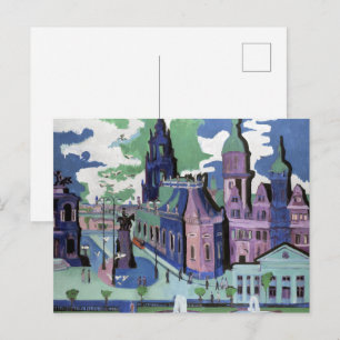 Kirchner View of Dresden Schlossplatz Fine Art Postcard