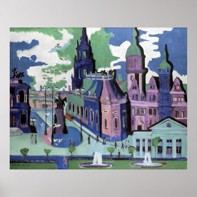  Kirchner View of Dresden Schlossplatz Fine Art Poster (Front)