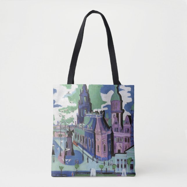  Kirchner View of Dresden Schlossplatz Fine Art Tote Bag (Front)