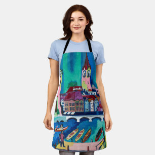 Kirchner Zurich Cityscape Expressionist Art Apron