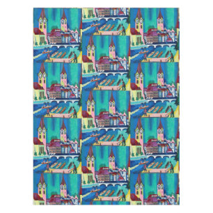 Kirchner Zurich Cityscape Expressionist Art Tablecloth