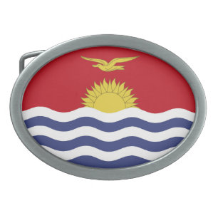 Kiribati flag belt buckle