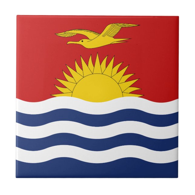 Kiribati Flag Ceramic Tile (Front)