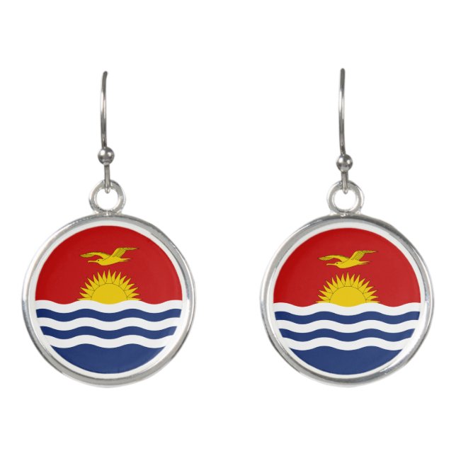 Kiribati Flag Earrings (Front)