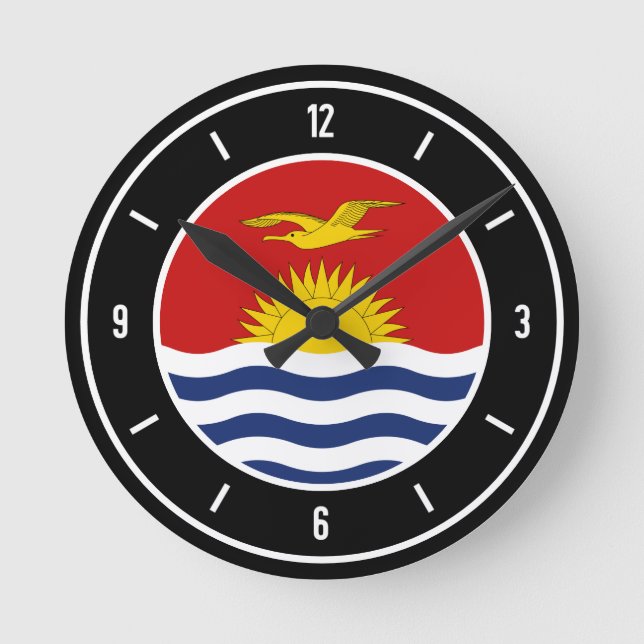 Kiribati Flag Elegant Round Clock (Front)