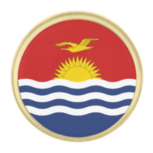 Kiribati Flag Gold Finish Lapel Pin