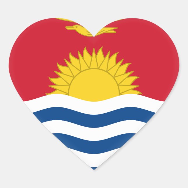Kiribati Flag Heart Sticker (Front)